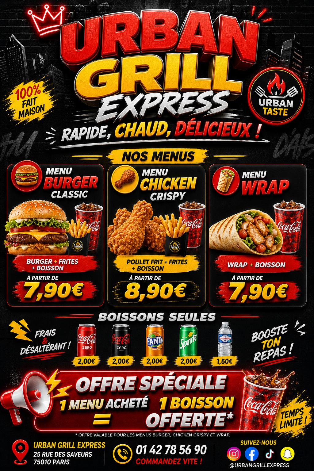 Burger, Chicken & Wrap